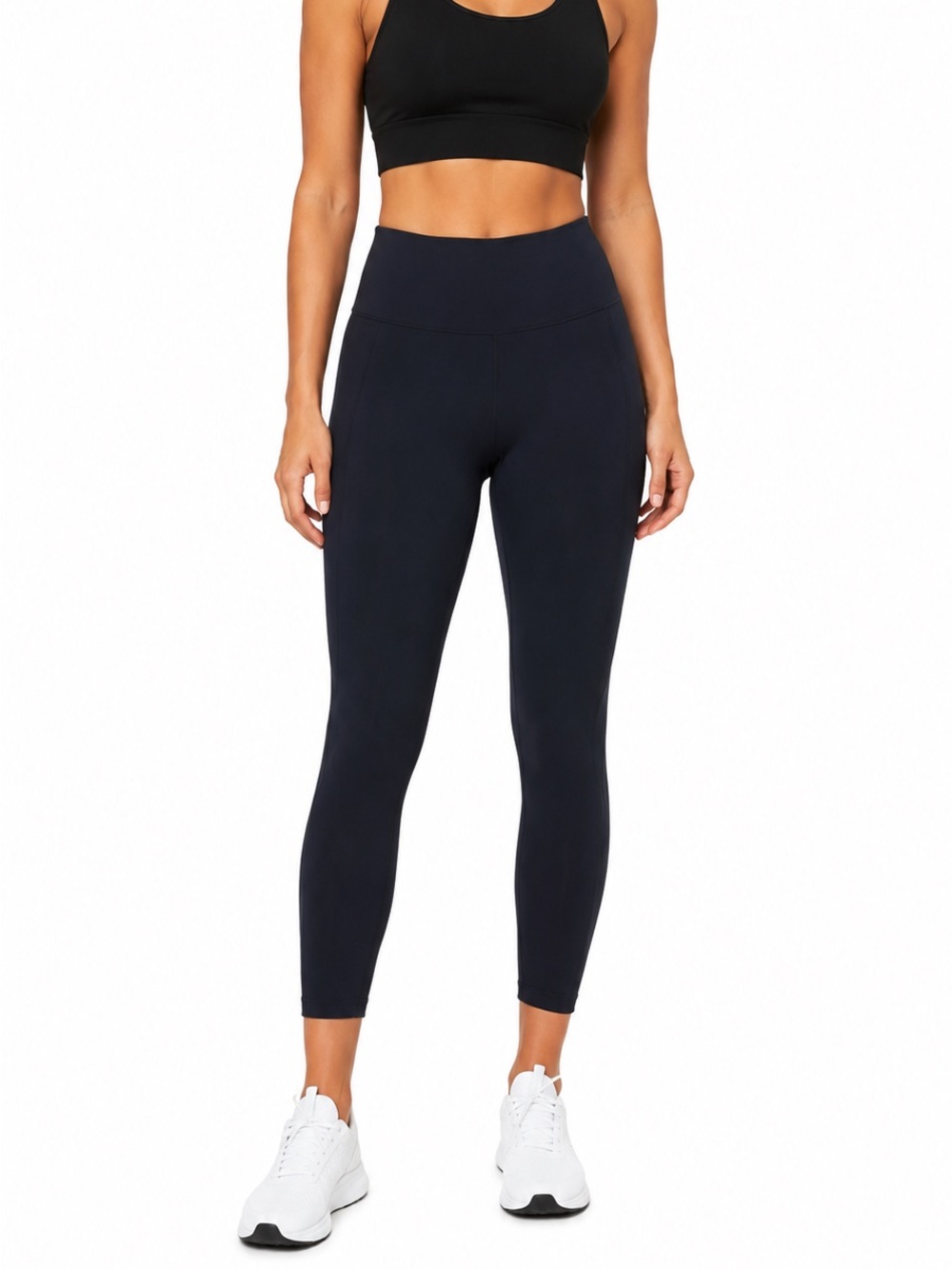 Jockey Size Large Navy Blue Cropped High-Waisted Leggings